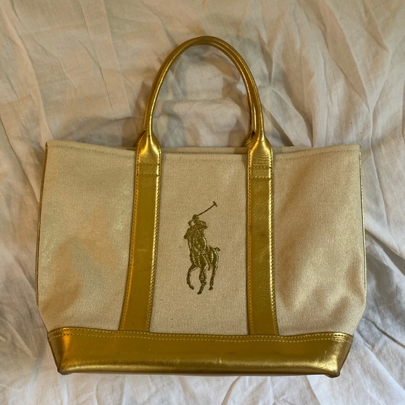 Ralph Lauren Gold Canvas Bag